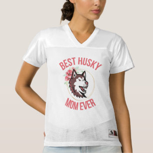 Husky Mom, Dog Mom, Dog Gift                    Women's Football Jersey
