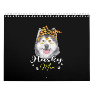 Husky Mom Leopard Print Dog Lovers Gift Calendar