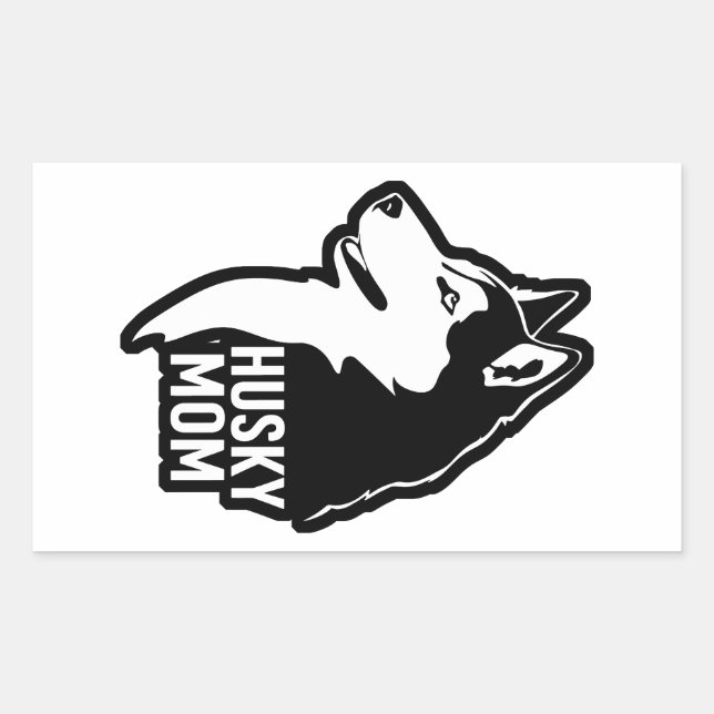 Husky Mom Rectangular Sticker (Front)