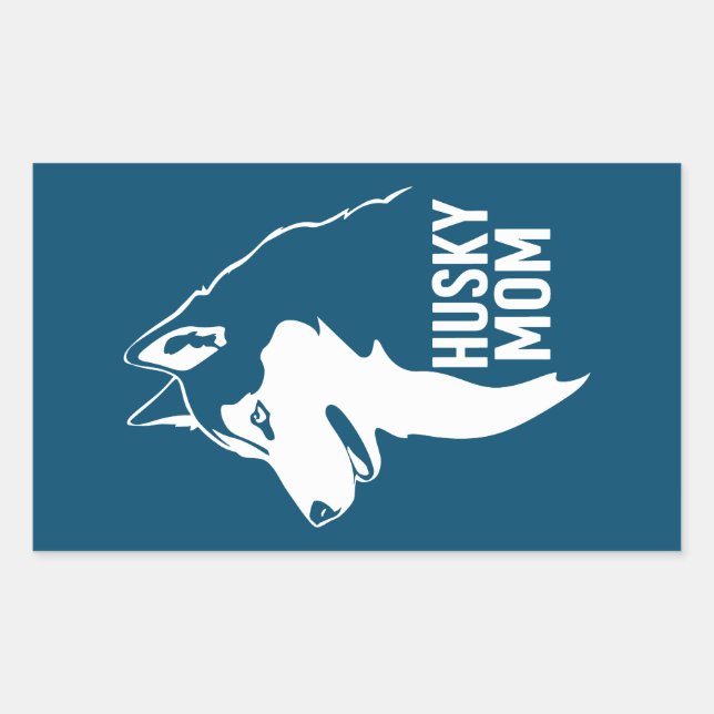 Husky Mom Rectangular Sticker (Front)