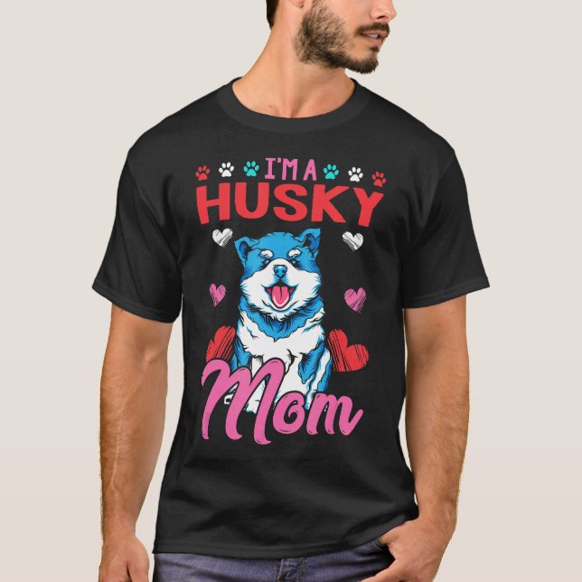 Husky Mom Shirt Pit Bull Dog Mama Pittie Gift (Front)