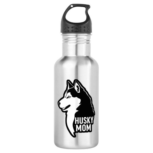 Husky Mom Stainless Steel Water Bottle (Front)