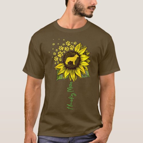 Husky Mom Sunflower Siberian Husky Lover Gifts T_Shirt