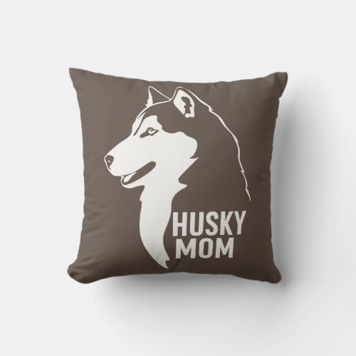 Husky Mom Throw Pillow