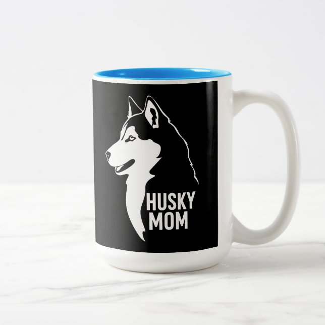 Husky Mom Two-Tone Coffee Mug (Right)