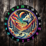 Husky Mountain Aura Wall Decor Dart Board<br><div class="desc">Elevate your game room or man cave with the Husky Mountain Aura Wall Decor, a bold and vibrant centerpiece that captures the beauty of the wilderness. Featuring a striking husky surrounded by glowing mountain peaks and a radiant sunset, this artwork exudes adventure and energy. Perfect for birthday parties, dorm room...</div>