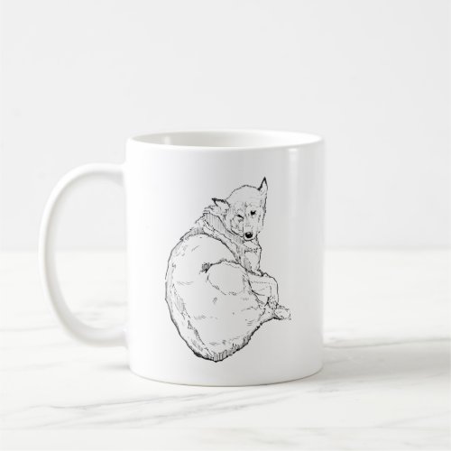 Husky Mug Dog Mom, Minimalist Dog Coffee Mug