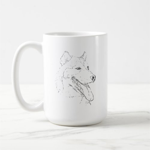 Husky Mug – Hand Drawn Ink Dog Coffee Mug