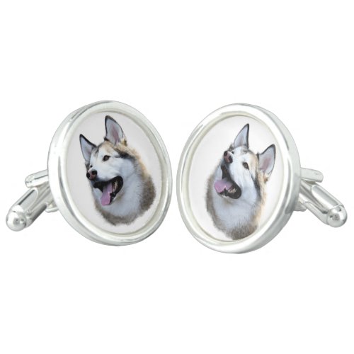 Husky Mug Shot Cufflinks