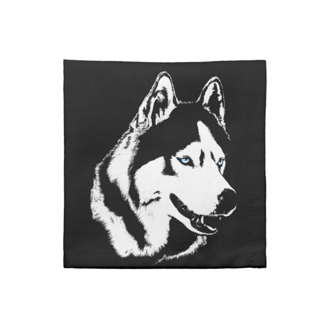 Husky Napkins Personalized Sled Dog Husky Napkins (Quarter Fold)