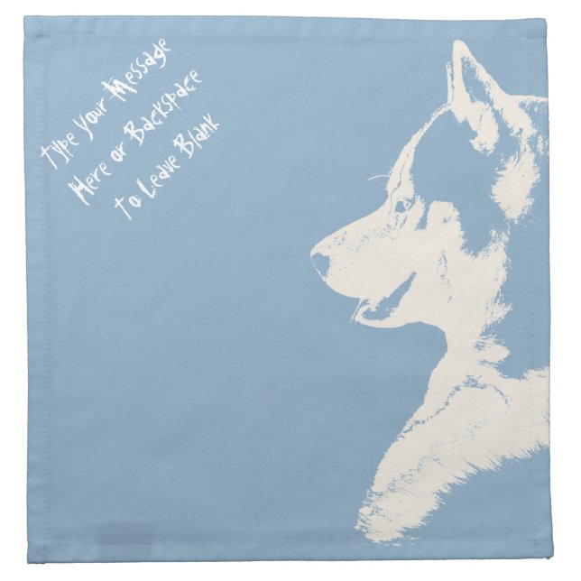 Husky Napkins Personalized Sled Dog Husky Napkins (Front)