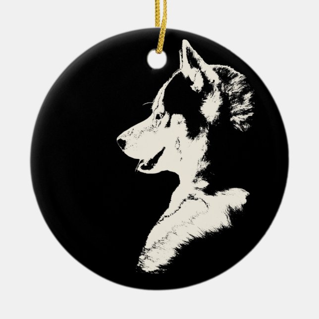 Husky Ornament Malamute Keepsake Dog Gifts (Front)