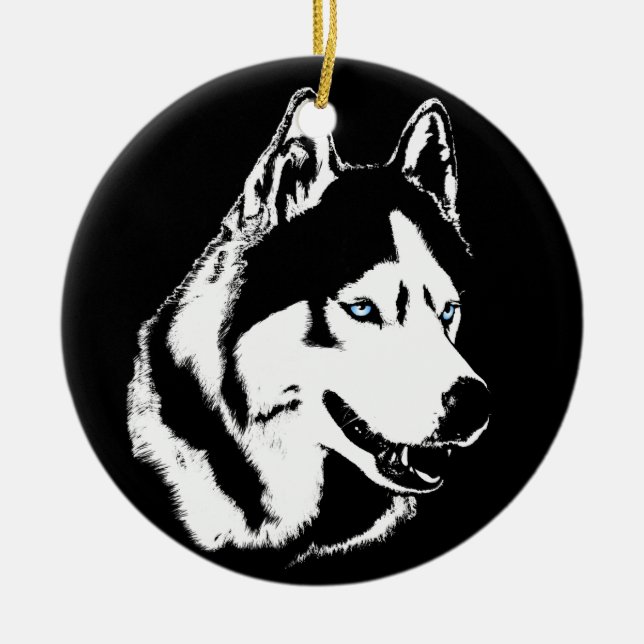 Husky Ornament Malamute Keepsake Dog Gifts (Front)