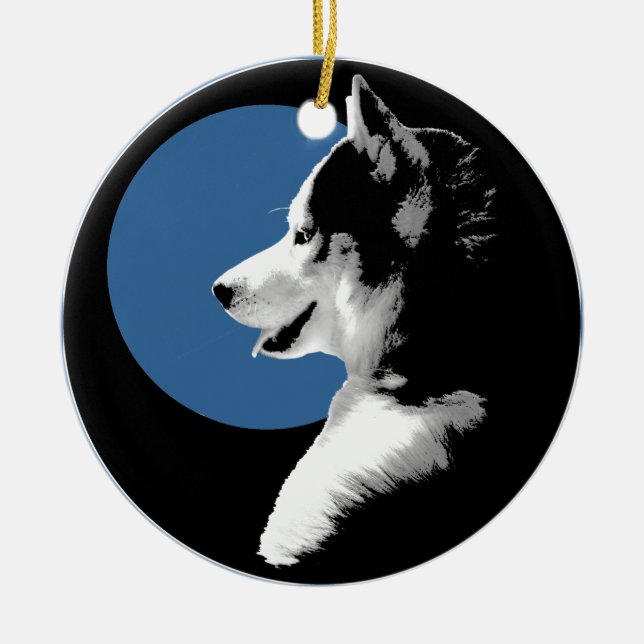 Husky Ornament Malamute Keepsake Dog Gifts (Front)