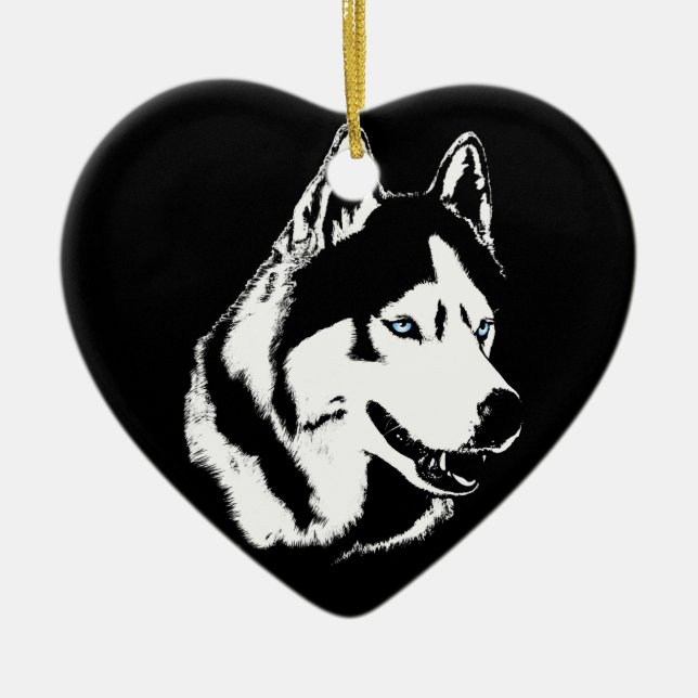 Husky Ornament Malamute Keepsake Dog Gifts (Front)