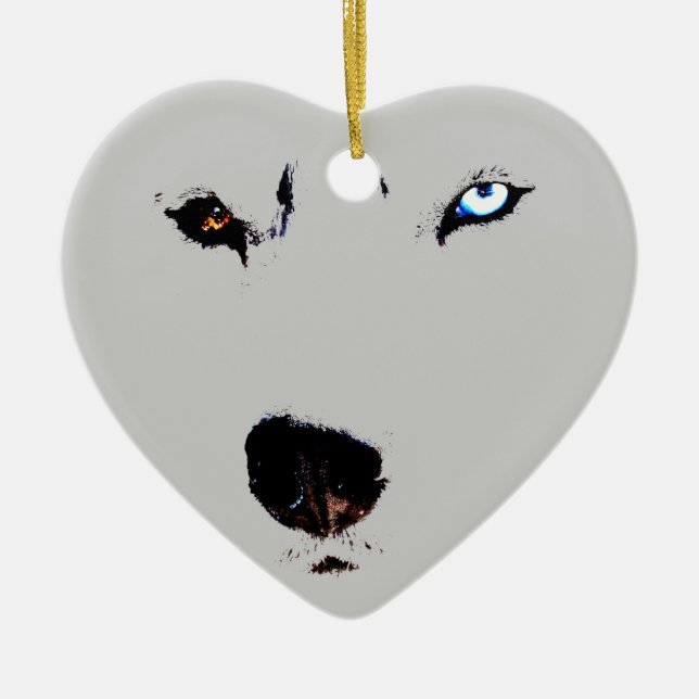 Husky Ornament Personalized Husky Eyes Gifts (Front)