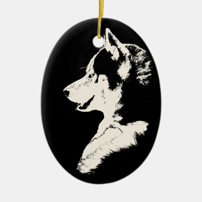 Husky Ornament Personalized Husky Pup Gifts (Front)