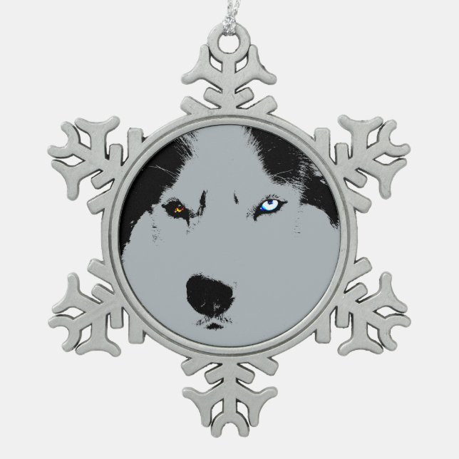 Husky Ornament Personalized Sled Dog Decoration (Front)