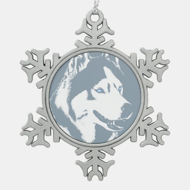 Husky Ornament Personalized Sled Dog Decoration (Front)