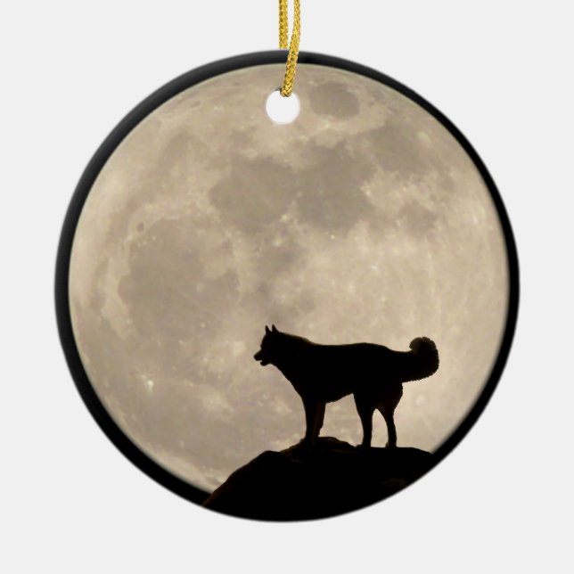 Husky Ornament Personalized Sled Dog Decoration (Front)