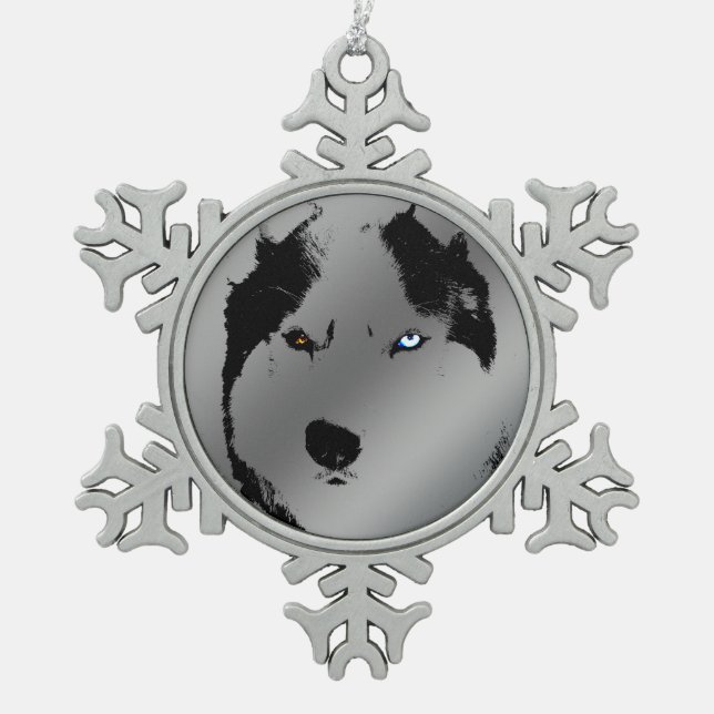 Husky Ornament Siberian Husky Holiday Decoration (Front)