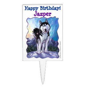 Husky Party Center Cake Topper