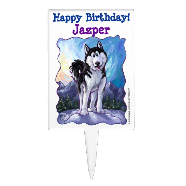 Husky Party Center Cake Topper (Front)