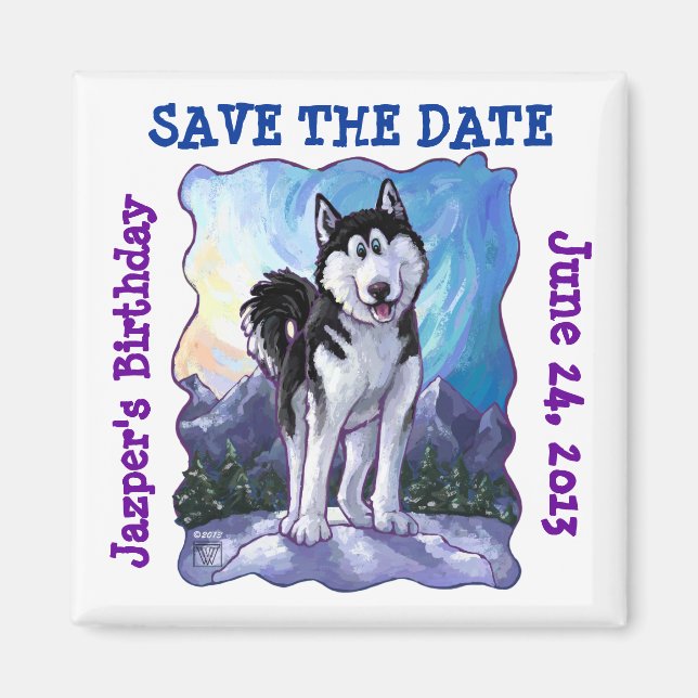 Husky Party Center Magnet (Front)