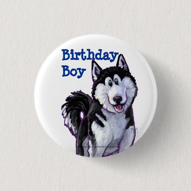 Husky Party Center Pinback Button (Front)