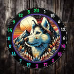 Husky Peak Glow Wall Accent Dart Board<br><div class="desc">Transform your space with the Husky Peak Glow Wall Accent, a masterpiece of wilderness-inspired design. This stunning decor piece features a majestic husky, illuminated by a vibrant mountain sunset, bringing energy and adventure to any room. Perfect for man caves, game rooms, or dorms, this artwork instantly becomes the centerpiece of...</div>