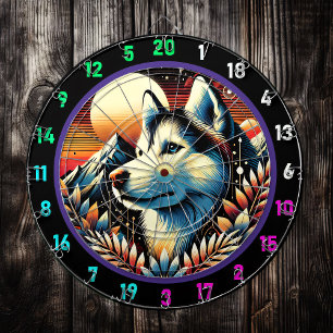 Husky Peak Glow Wall Accent Dart Board