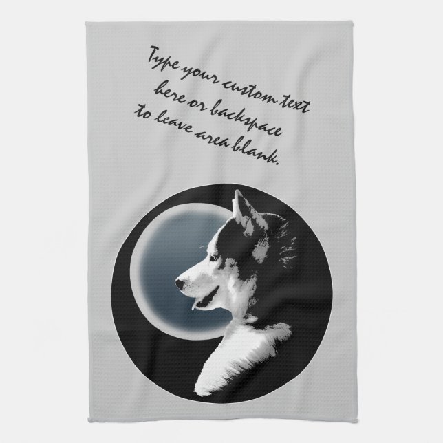 Husky Personalized Sled Dog Lover Tea Towels Gifts (Vertical)