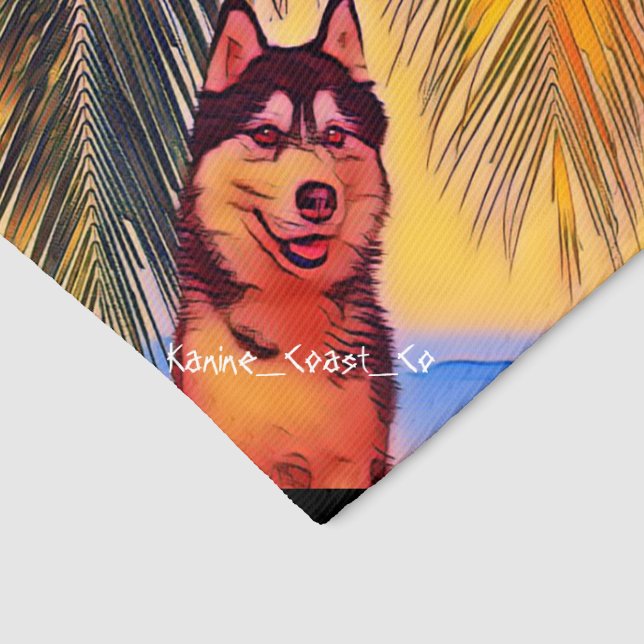 Husky  pet bandana collar (Corner)