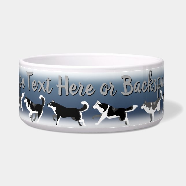 Husky Pet Bowls Personalized Siberian Husky Bowl (Front)