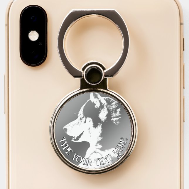 Husky Phone Holder & Stand Husky Pup Phone Grips (Close Up)