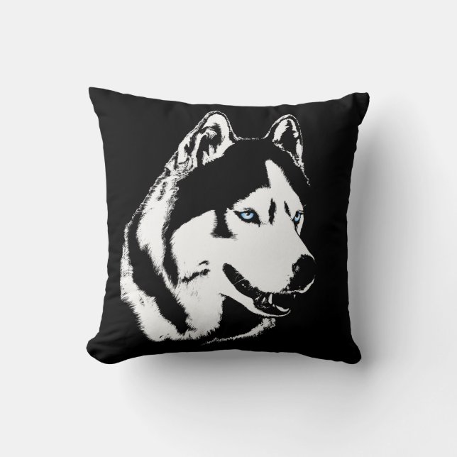 Husky Pillow Siberian Husky Malamute Gifts (Front)