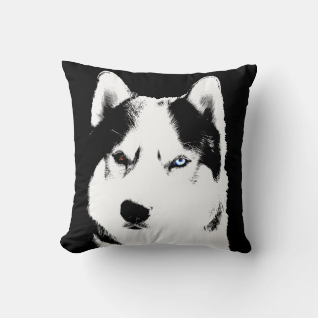 Husky Pillow Siberian Husky Malamute Pillow Gifts (Front)