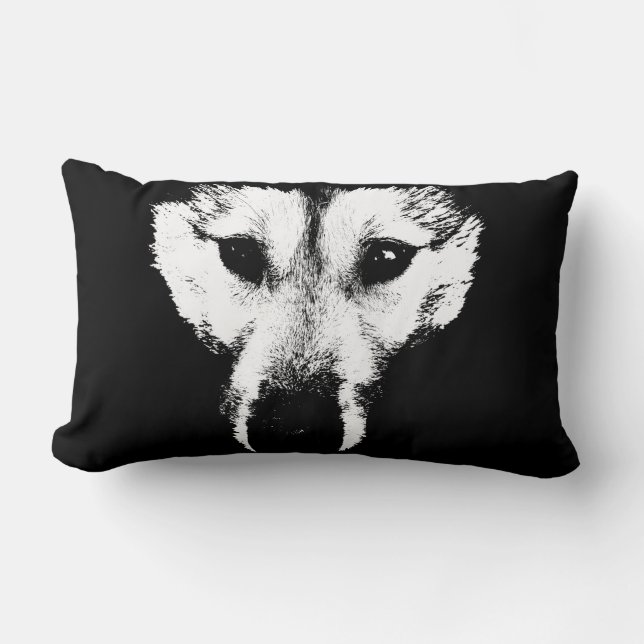 Husky Pillow Wolf Pup Pillows Malamute Gifts (Front)