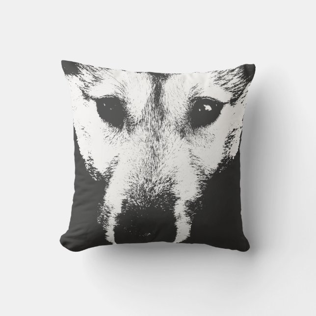 Husky Pillow Wolf Pup Pillows Malamute Gifts (Front)