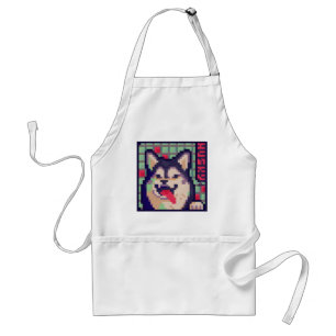 Husky Pixelart, Pixel Art Adult Apron