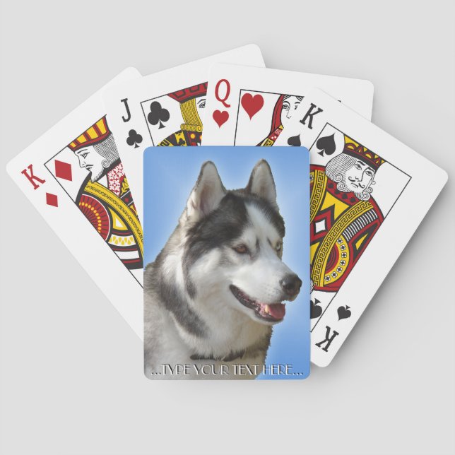 Husky Playing Cards Personalize Sled Dog Cards (Back)