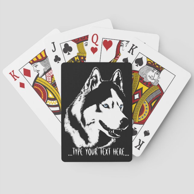 Husky Playing Cards Personalize Sled Dog Cards (Back)