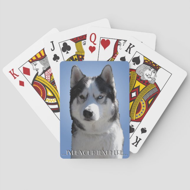 Husky Playing Cards Personalize Sled Dog Cards (Back)