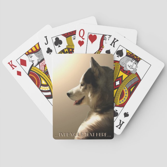 Husky Playing Cards Personalize Sled Dog Cards (Back)