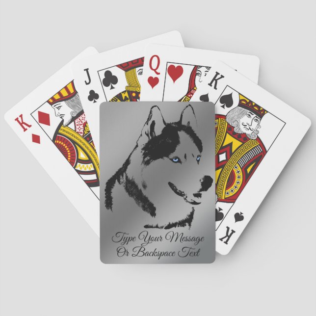 Husky Playing Cards Personalized Husky Dog Cards (Back)