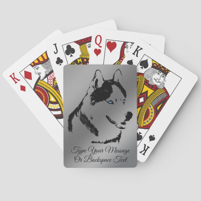 Husky Playing Cards Personalized Husky Dog Cards (Back)