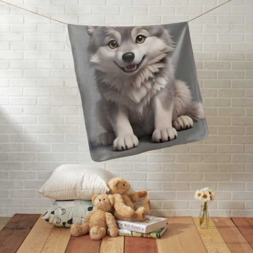 Husky printed Baby Blanket