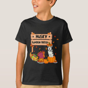 Husky Pumpkin Patch Thanksgiving Dog In Pumpkin Fa T-Shirt