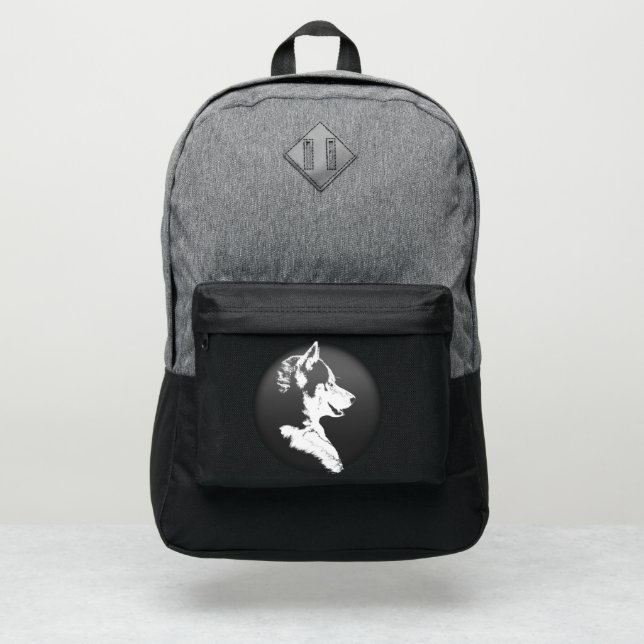 Husky Pup Backpack Wolf Dog Backpacks Custom (Front)