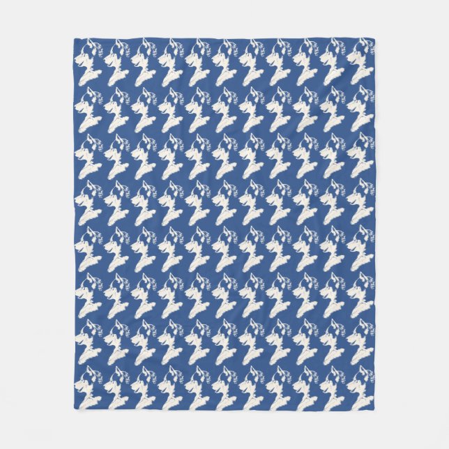 Husky Pup Blanket Siberian Husky Sled Dog Blankets (Front)